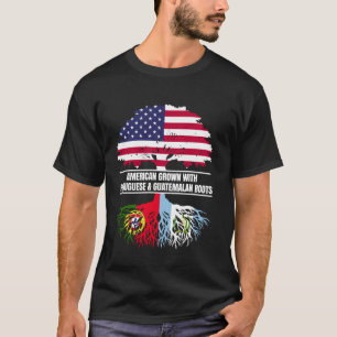 Amerikaans geteeld met vlag Erfgoed Portugal Guate T-shirt