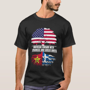 Amerikaans geteeld met vlag-erfgoed Vietnamees Gri T-shirt