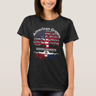 Amerikaans geteelde Dominicaanse wortels Amerikaan T-shirt