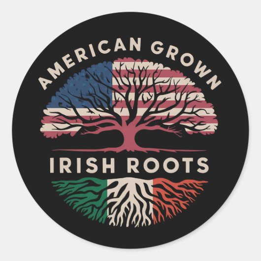 Amerikaans geteelde Ierse wortels St. Patrick's Da Ronde Sticker (Voorkant)