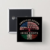 Amerikaans geteelde Ierse wortels St. Patrick's Da Vierkante Button 5,1 Cm (Voorkant /achterkant)