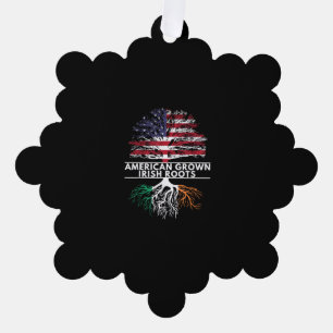 Amerikaans geteelde Ierse wortels vlag Ierland ST. Ornament Kaart