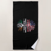 Amerikaans geteelde Ierse wortels vlag Ierland ST. Strandlaken (Voorkant)