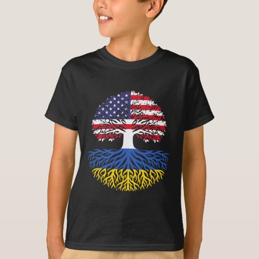 Amerikaans geteelde Oekraïense wortels T-shirt (Voorkant)