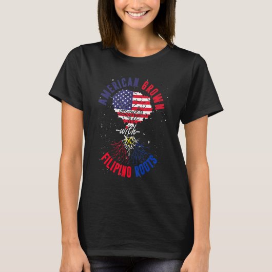 Amerikaans gewas met Filippino rots Pinoy Pinay Ph T-shirt (Voorkant)