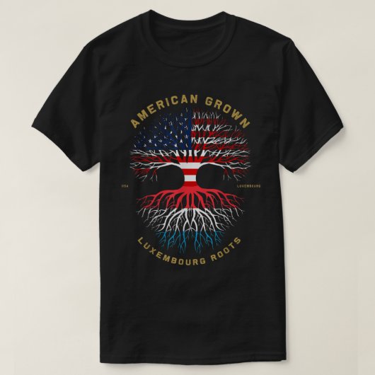 Amerikaans gewas met Luxemburgse wortelboom Amerik T-shirt (Design voorkant)