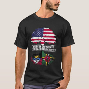 Amerikaans Geweekt Met Vlag Erfgoed Antiguan Domin T-shirt