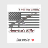 Amerikaans geweer VS vlag Ik zal niet voldoen Sticker (Vel)