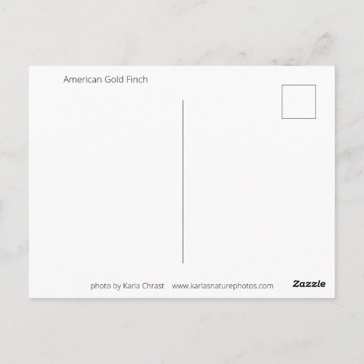 Amerikaans Goldfinch Briefkaart (Achterkant)