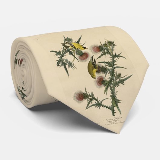 Amerikaans Goldfinch uit Audubon's Birds of Americ Stropdas (Opgerold)