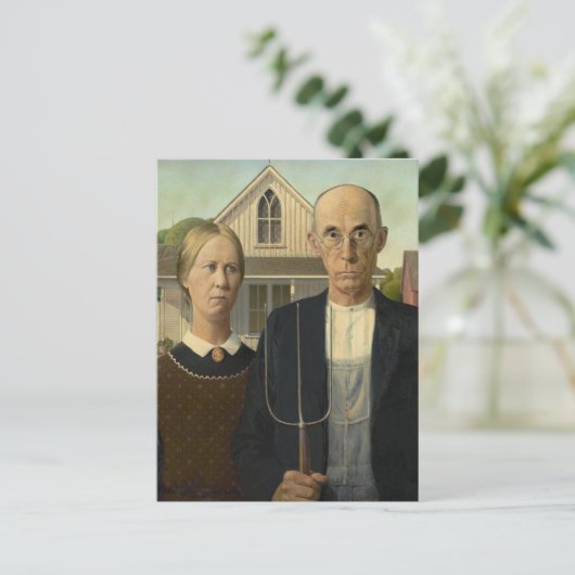 Amerikaans Gothic Briefkaart (Staand voorkant)