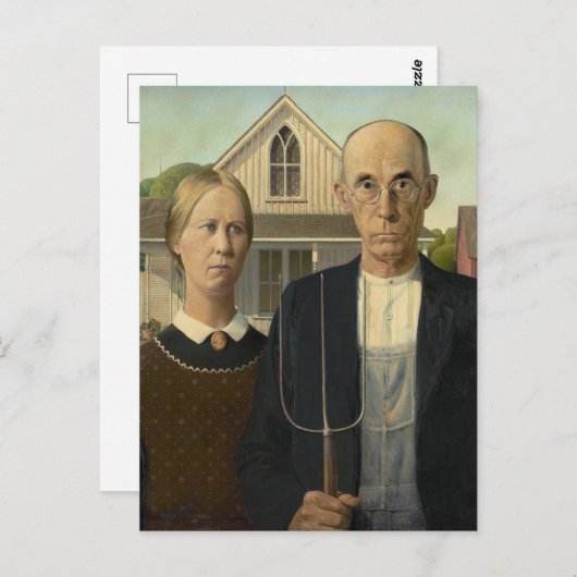 Amerikaans Gothic Briefkaart (Voorkant / Achterkant)