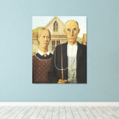 Amerikaans Gothic Canvas Afdruk (Insitu (Houten vloer))