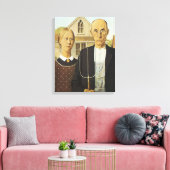 Amerikaans Gothic Canvas Afdruk (Insitu (Woonkamer))