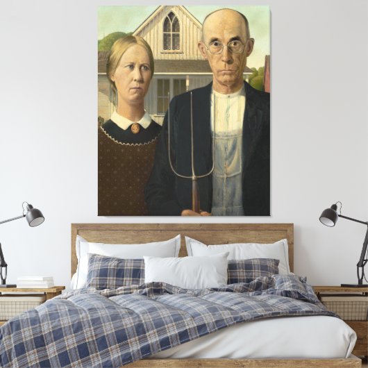 Amerikaans Gothic Canvas Afdruk (Insitu (Slaapkamer))