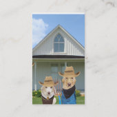 Amerikaans Gothic Dogs/Labs Funny Visitekaartje (Achterkant)