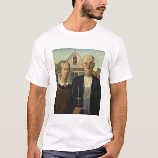 Amerikaans-Gothic-kunstwerkgebied T-shirt (Voorkant)