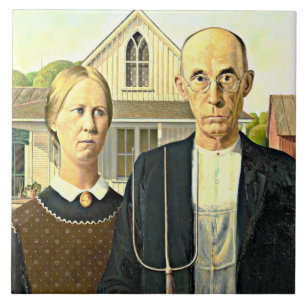 Amerikaans Gothic, mooi kunstschilderij Tegeltje