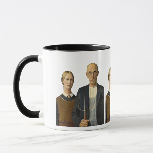 Amerikaans Gothic paar Mok (Links)
