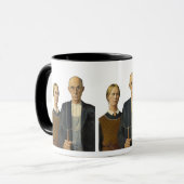 Amerikaans Gothic paar Mok (Voorkant links)