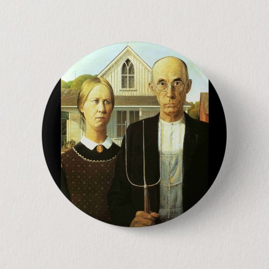 Amerikaans Gothic Ronde Button 5,7 Cm (Voorkant)