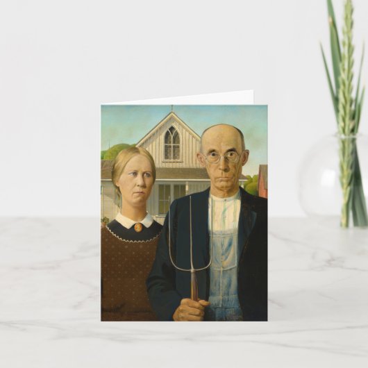 Amerikaans Gothisch door Grant Wood Bedankkaart (Voorkant)