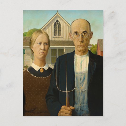 Amerikaans Gothisch door Grant Wood Feestdagenkaart (Voorkant)
