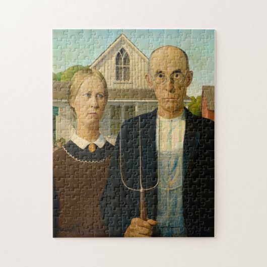 Amerikaans Gothisch door Grant Wood Legpuzzel (Verticaal)