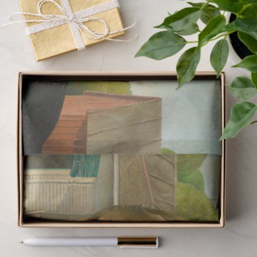 Amerikaans Gothisch door Grant Wood Tissuepapier (Geschenk)