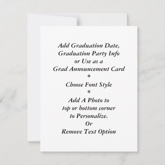 Amerikaans gotisch Afstuderen Aankondiging (Achterkant)