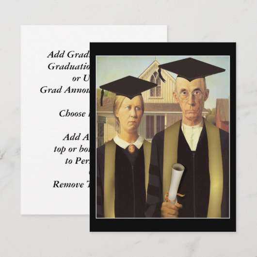 Amerikaans gotisch Afstuderen Aankondiging (Voorkant / Achterkant)