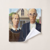 Amerikaans gotisch Klassiek schilderen Grant Wood Bad Handdoek (Wasdoekje)