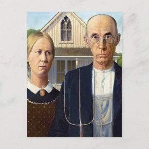 Amerikaans gotisch Klassiek schilderen Grant Wood Briefkaart