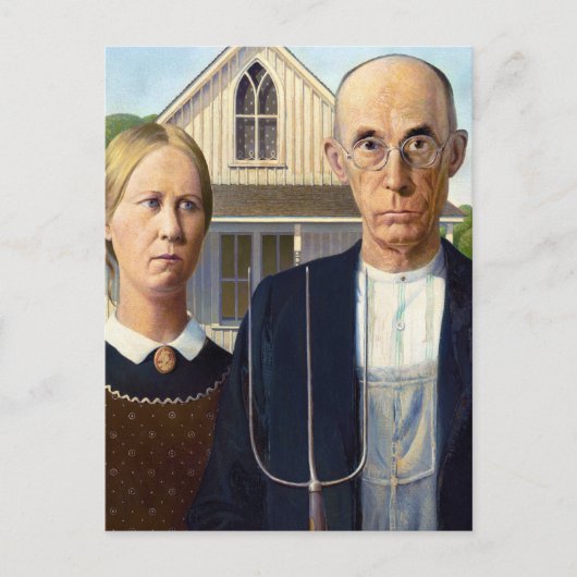 Amerikaans gotisch Klassiek schilderen Grant Wood Briefkaart (Voorkant)