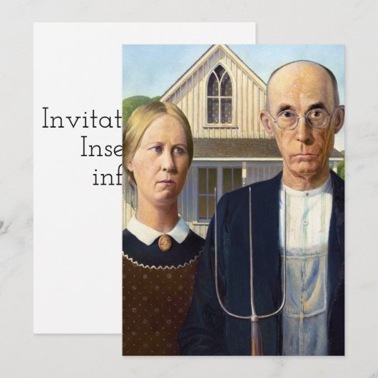 Amerikaans gotisch Klassiek schilderen Grant Wood Kaart (Voorkant / Achterkant)