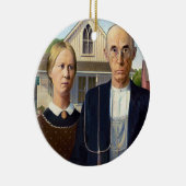 Amerikaans gotisch Klassiek schilderen Grant Wood Keramisch Ornament (Rechts)
