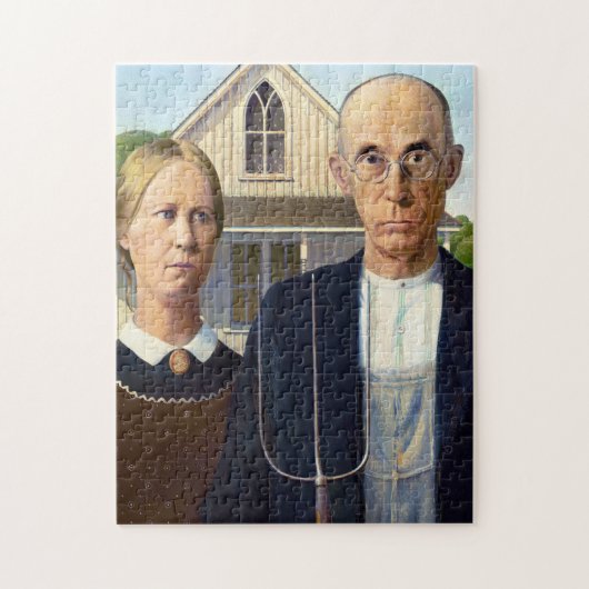 Amerikaans gotisch Klassiek schilderen Grant Wood Legpuzzel (Verticaal)