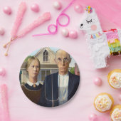 Amerikaans gotisch Klassiek schilderen Grant Wood Papieren Bordje (Feest)