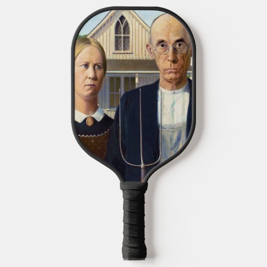 Amerikaans gotisch Klassiek schilderen Grant Wood Pickleball Paddle (Voorkant)