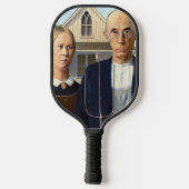 Amerikaans gotisch Klassiek schilderen Grant Wood Pickleball Paddle (Achterkant)