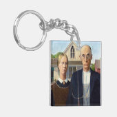 Amerikaans gotisch Klassiek schilderen Grant Wood Sleutelhanger (Voorkant Links)