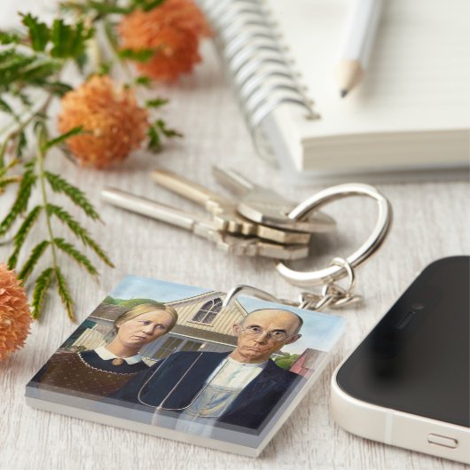 Amerikaans gotisch Klassiek schilderen Grant Wood Sleutelhanger (Voorkant Rechts)