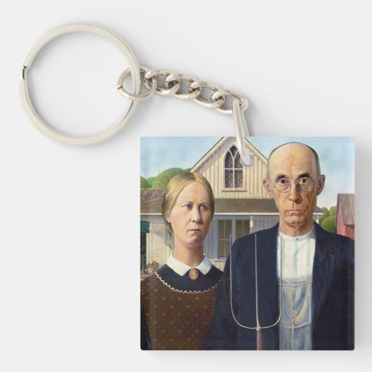 Amerikaans gotisch Klassiek schilderen Grant Wood Sleutelhanger (Voorkant)