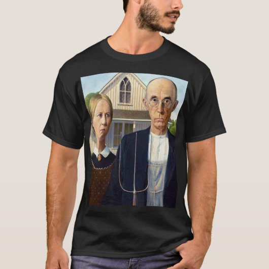 Amerikaans gotisch Klassiek schilderen Grant Wood T-shirt (Voorkant)