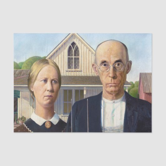 Amerikaans gotisch Klassiek schilderen Grant Wood Tissuepapier (Voorkant)