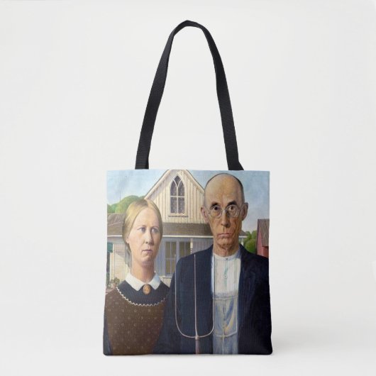 Amerikaans gotisch Klassiek schilderen Grant Wood Tote Bag (Voorkant)