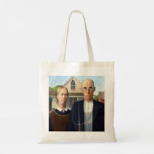 Amerikaans gotisch Klassiek schilderen Grant Wood Tote Bag (Achterkant)