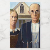 Amerikaans gotisch Klassiek schilderen Grant Wood Wijn Etiket (Enkel label)