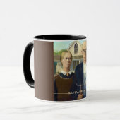 Amerikaans gotisch schilderen mok (Voorkant links)