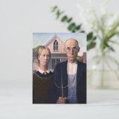 Amerikaans gotisch schilderij van Grant Wood Briefkaart (Staand voorkant)